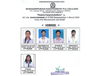 College Toppers in Science